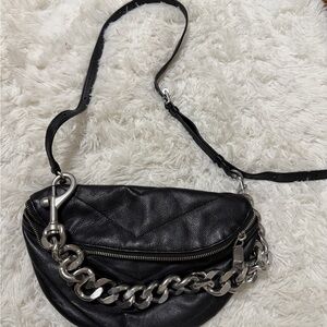 Rebecca Minkoff Black Leather Chain Belt Bag